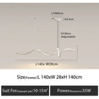 Aluminum LED Chandelier: Modern Dining Island Light for Stylish Indoor Decoration