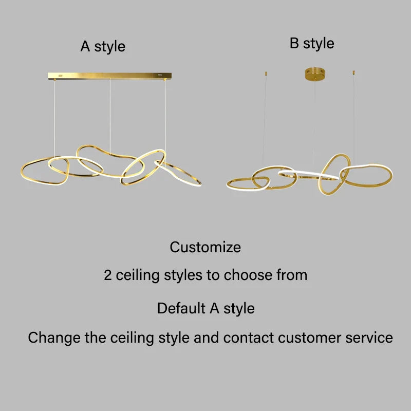 Luxury Steel Pendant Chandelier Dimmable LED Luminarias