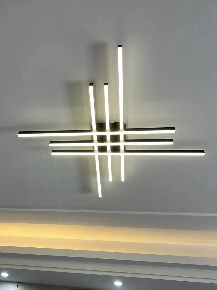 Black Chandelier LED Ceiling Lamp for Master Bedroom Living Room Energy Saving Light