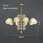 Glass Ball LED Pendant Light: Modern Chandelier for Living Room Kitchen Island
