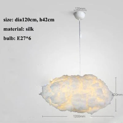 LED Cloud Chandelier: Floating Cotton Cloud Pendant Lamp for Nursery, Living Room, Kids Room