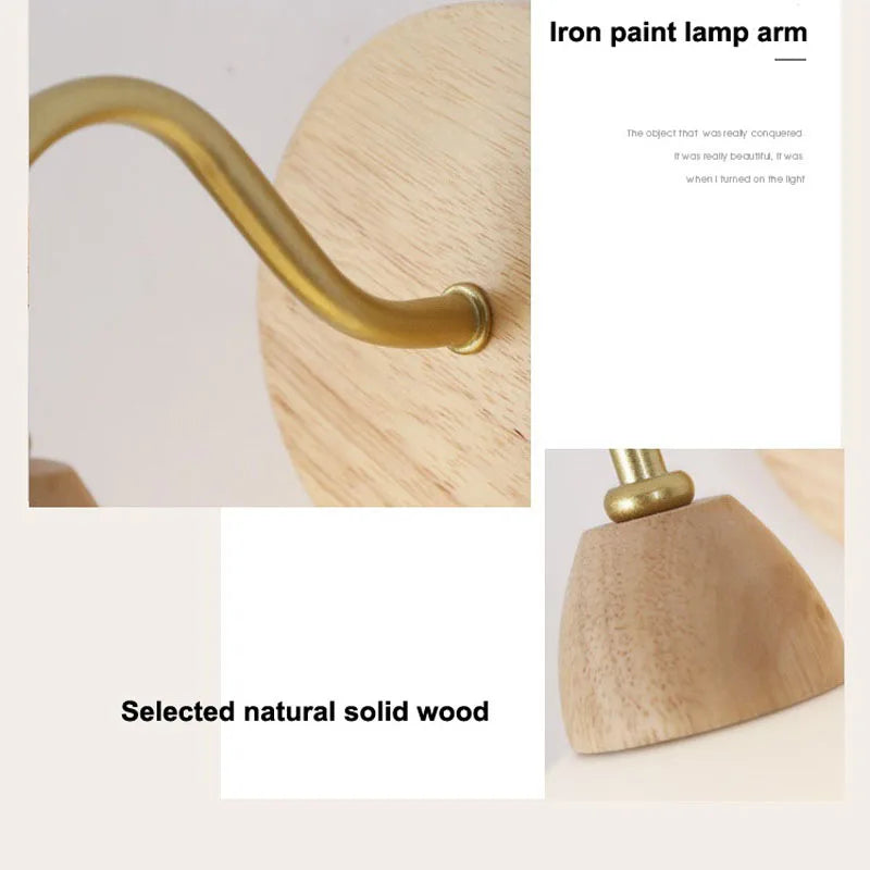 Wood Wall Lamp: Nordic Japanese LED Sconce for Bedroom & Living Room, Vintage Home Decor