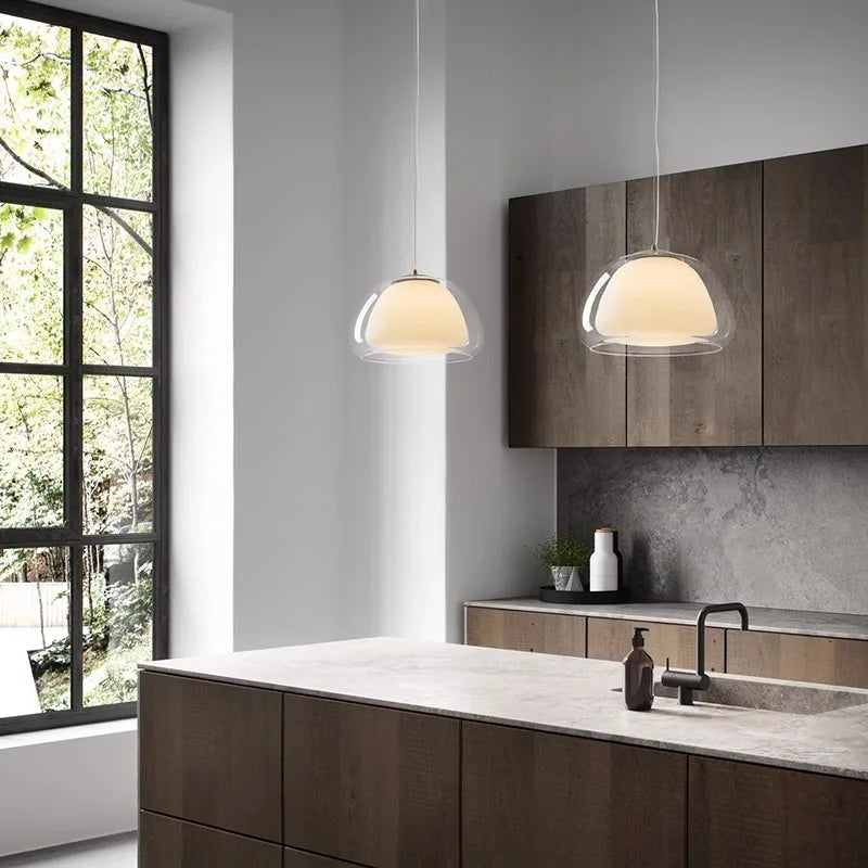 LED Jelly Glass Pendant Light for Living Room Kitchen Dining Table