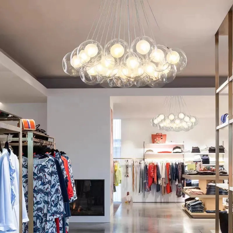 Nordic LED Multi Bubble Chandelier for Living Dining Office Kids Room