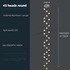 Revolving Stair LED Chandelier - Duplex Villa Hanging Lamp for High-Level Staircase