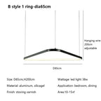 Geometric Ring LED Chandelier: Nordic Minimalist Pendant Light for Living, Dining, Bedroom