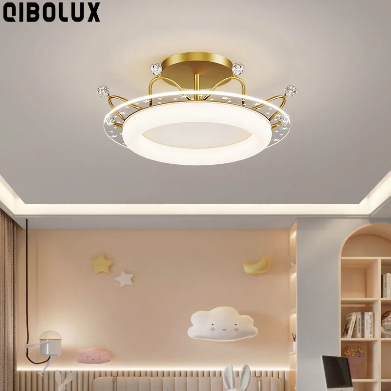 Kids' Room Ceiling Light in Gold Pink Blue for Bedroom and Living Room