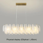 Gold Feather Chandelier LED Pendant Light for Home Decor