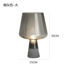 Nordic Concrete Table Lamp for Living Room Garden Bedroom Study Gray Glass Light