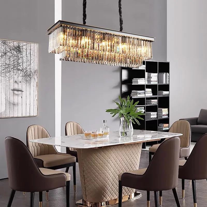 Crystal Ceiling Chandelier: Modern Industrial Retro Vintage Hanging Light for Living Dining Room
