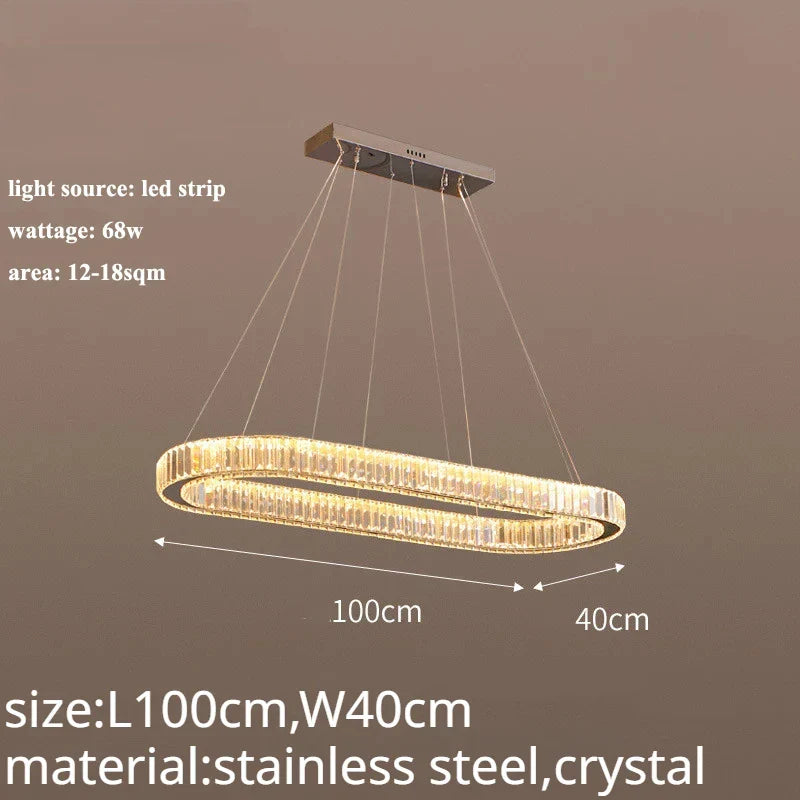 Crystal LED Chandelier: Modern Luxury Lighting for Living & Dining Room