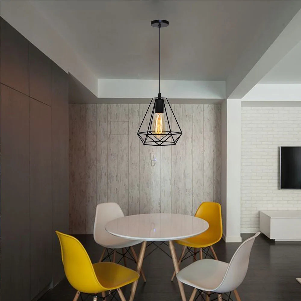Industrial Metal Cage Pendant Lamp for Home Lighting