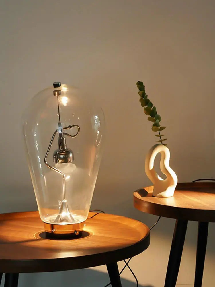 Glass Desk Lamp: Vintage Industrial Style Table Light for Bedroom Décor