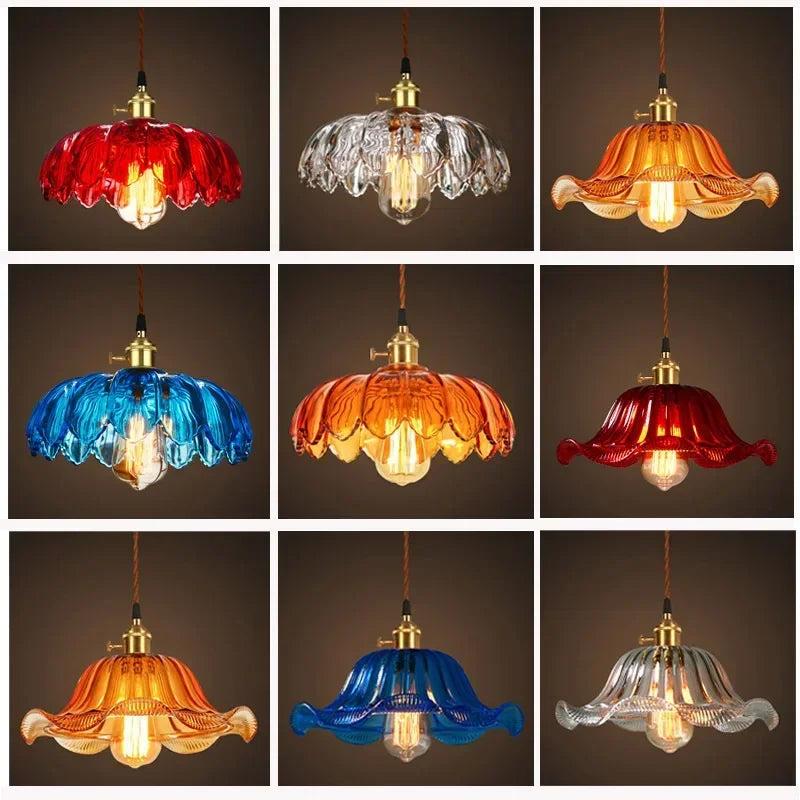 Glass Pendant Lights: Vintage LED Indoor Lighting for Home, Living Room, and Cafe.