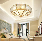 Nordic Copper Ceiling Light Glass Lampshade Retro Loft Fixture for Living Room
