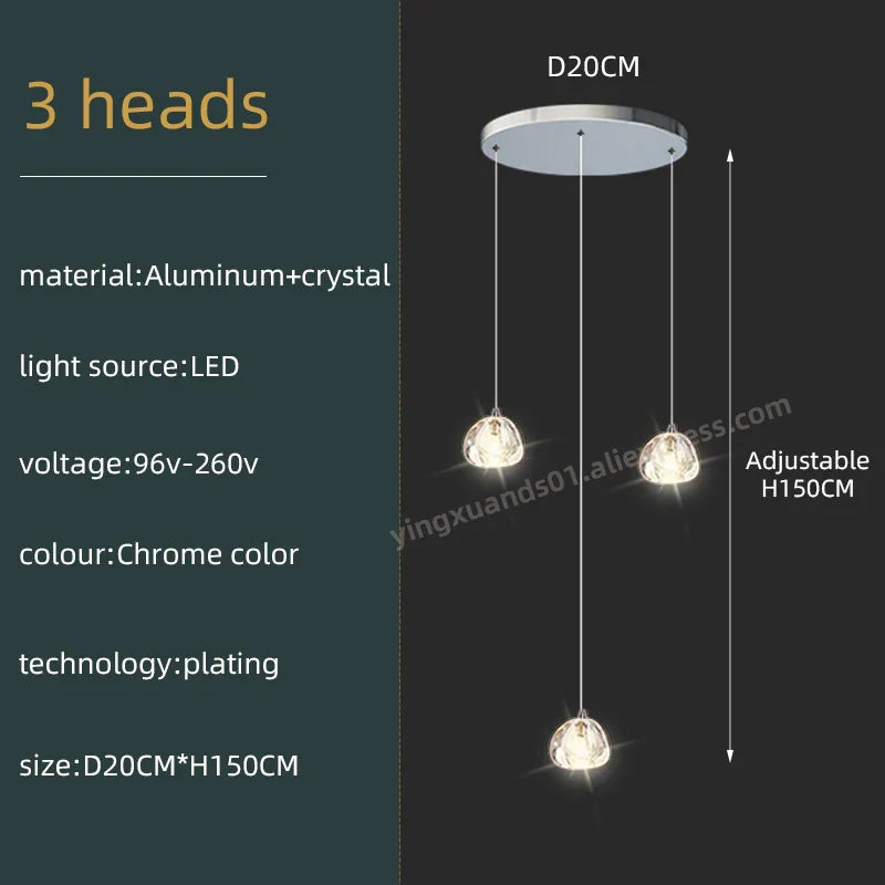 Luxury Spiral Staircase Chandelier LED Pendent Lamp for Stylish Living Room