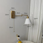 Brass Swing Arm Wall Sconce Creamic Wall Lights