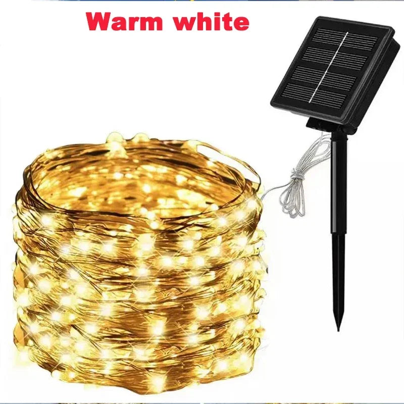 Solar LED Outdoor Fairy Lights Festoon Garland for Garden Decoration