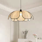 Petal Rattan Pendant Lamp, Elegant Ceiling Light for Dining Room & Living Space