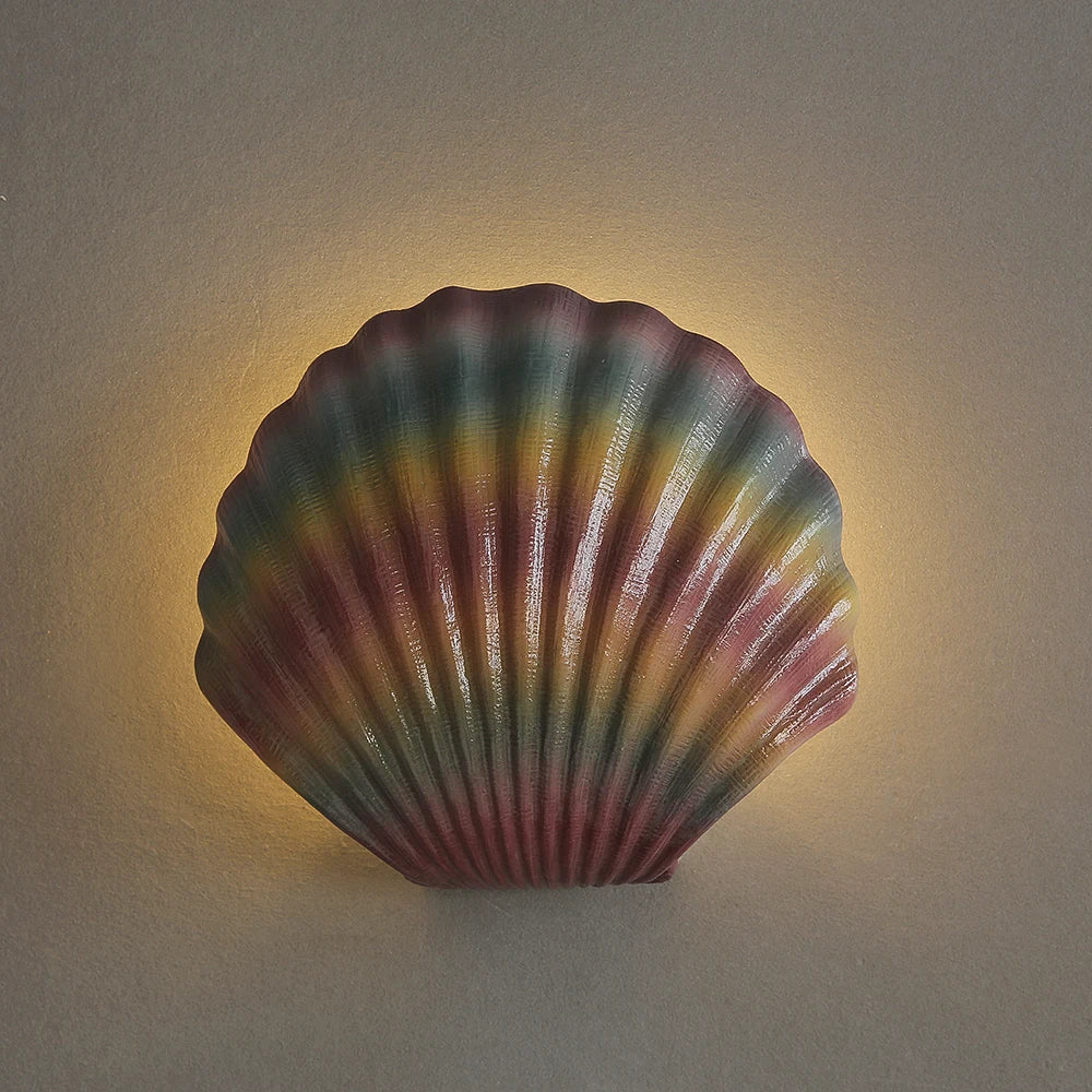 Modern Sea Shell LED Wall Lamps Resin Lampshade Indoor Lighting for Bedroom and Living Room