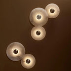 Marble Circular Wall Lamp, Minimalist Nordic Designer LED Lights for Bedroom & Study