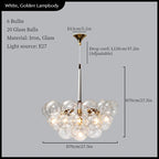 Glass Balls Ceiling Pendant Lights Minimalist Living Room Chandelier Shop Bar Decor