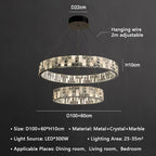 Crystal Lustre Circle Chandelier LED Lights - Modern Luxury Minimalism décor