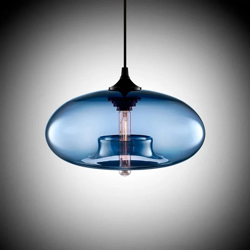 Glass Chandelier Pendant Lamps | Industrial Hanging Lighting Fixture for Kitchen, Restaurant