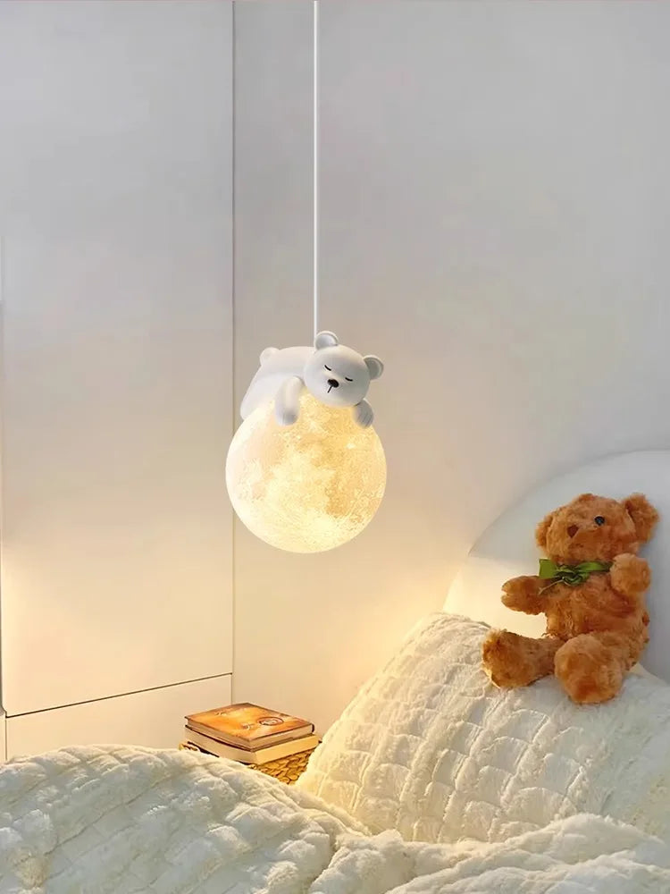 Moon LED Chandelier for Children's Room, Bedroom, Dining Room - Modern and Creative Lighting