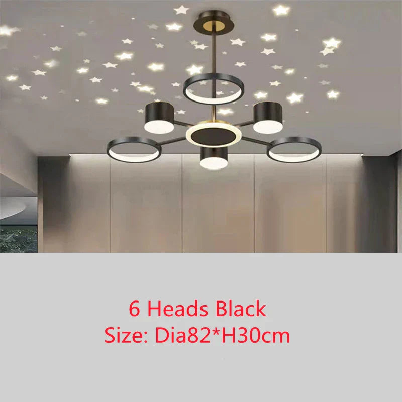Modern Stars Chandelier Ring Light LED for Living Room Kids Room