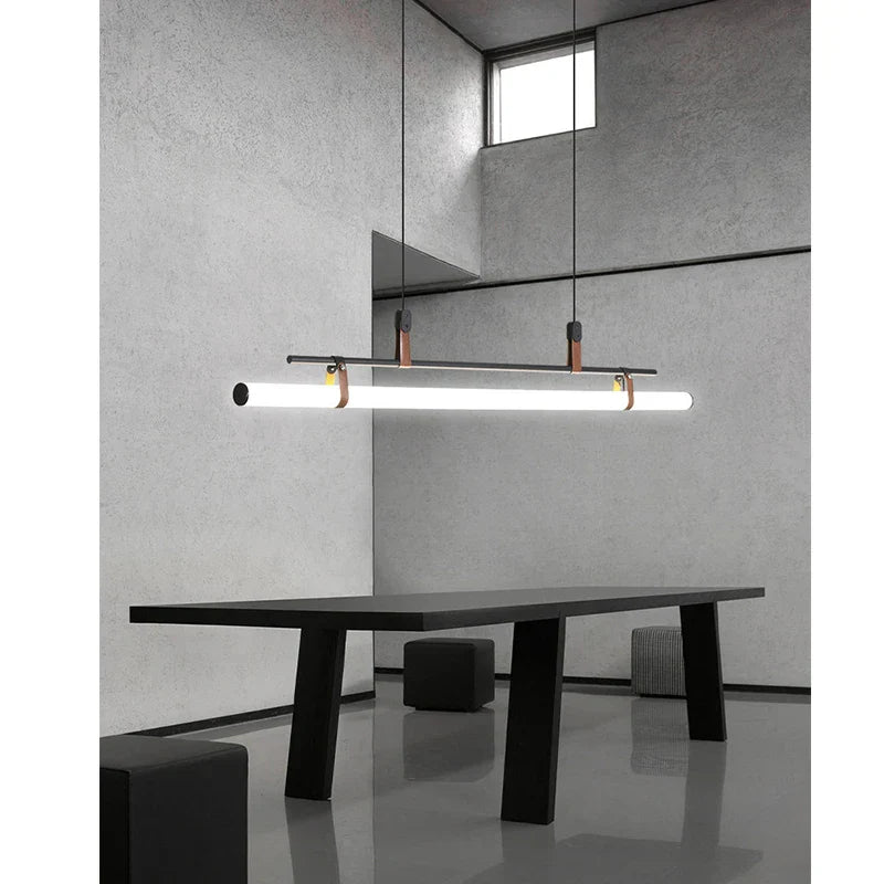 Glass Belt Chandelier: Modern Indoor Restaurant & Office LED Light
