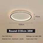 LED Ceiling Lamp Iron Dimmable Modern Living Room Light Fixture