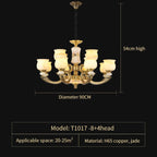 Luxury Natural Jade Chandelier for Duplex Villa and Restaurant, Guangdong Lamps