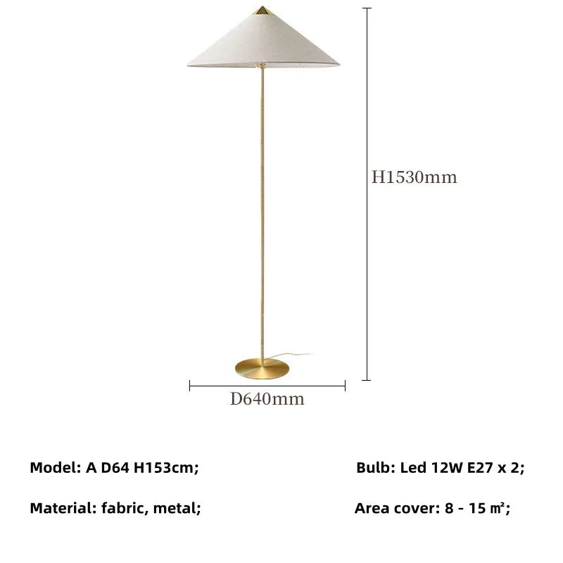 Wabi Sabi Rattan LED Floor Lamp by Tynell: Minimalist Bedroom Standing Light