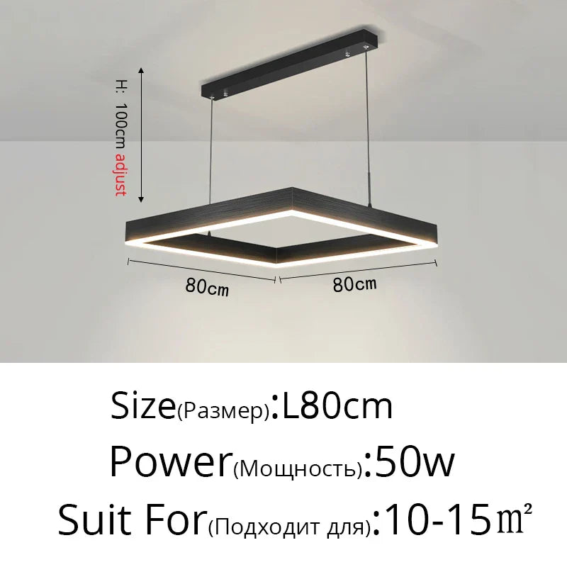 Nordic Designer Aluminum LED Chandelier for Living Room Dining Table by Afralia™