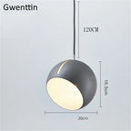 Gold Ball Pendant Light: Nordic Modern LED Hanging Lamp for Home Decor