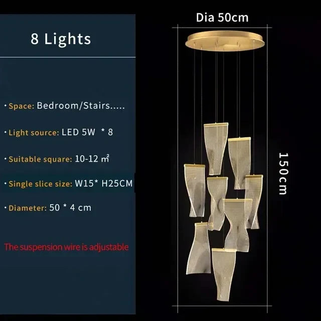 Duplex Building Chandelier: Modern, Luxurious, LED, Large, Creative, Villa Pendant Lamp