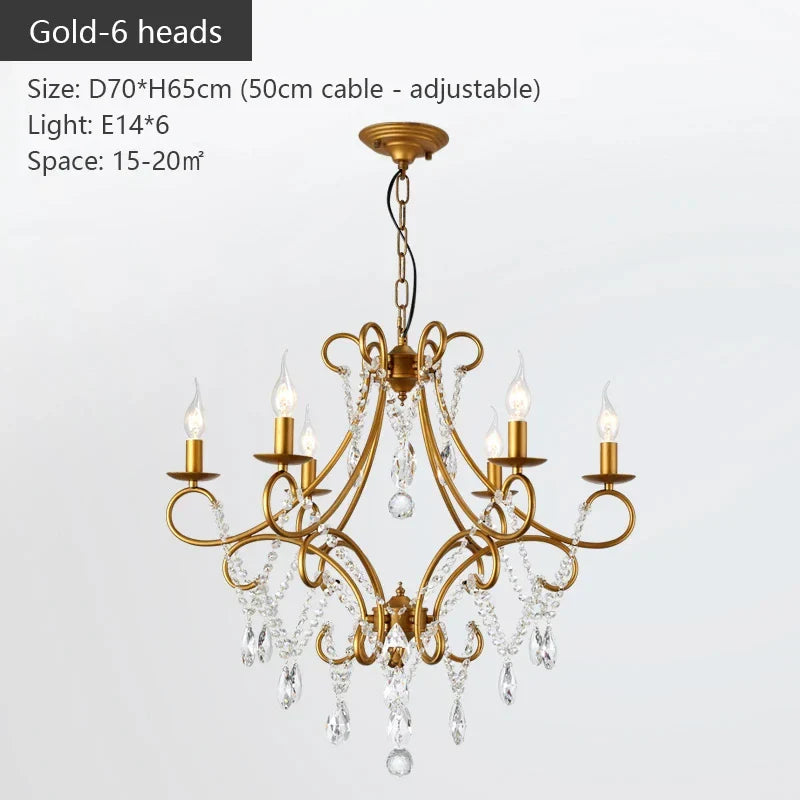 Iron Crystal Chandelier: Modern Luxury Industrial Style for Home Living/Dining Room