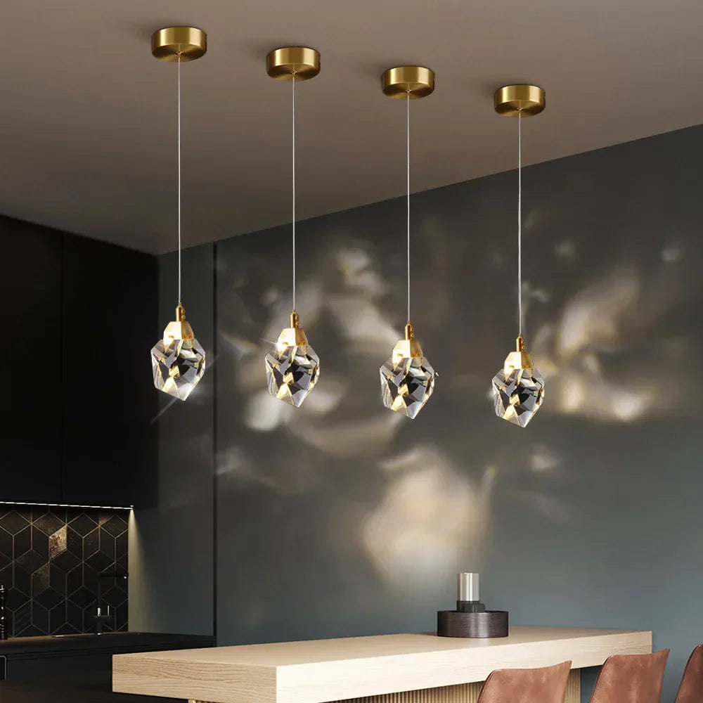 Crystal LED Chandelier: Modern Staircase & Living Room Pendant Light Fixture