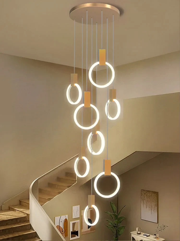 Modern Luxury Gold\Black Acrylic Loft Chandelier