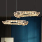 Oval LED Crystal Chandelier for Modern Living Dining Room Decor