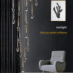 Modern LED Chandelier for Villa Living Room, Staircase Pendant Light