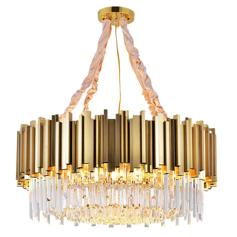 Crystal Chandelier: Elegant Villa Pendant Lights for Living Room and Bedroom