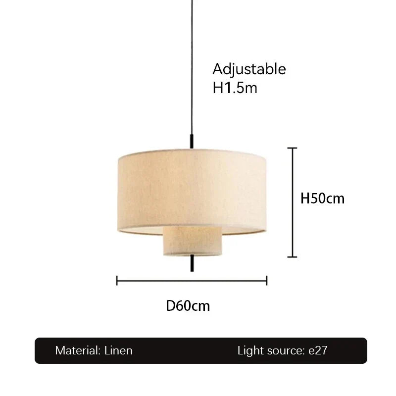 Handmade Fabric Chandelier: Retro Hanging Lamp for Home & Office