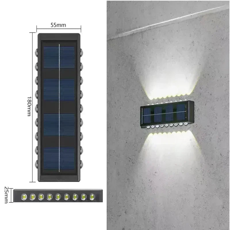 Solar Wall Lamp: Outdoor Waterproof Up/Down Lighting for Garden, Street, Landscape, Balcony