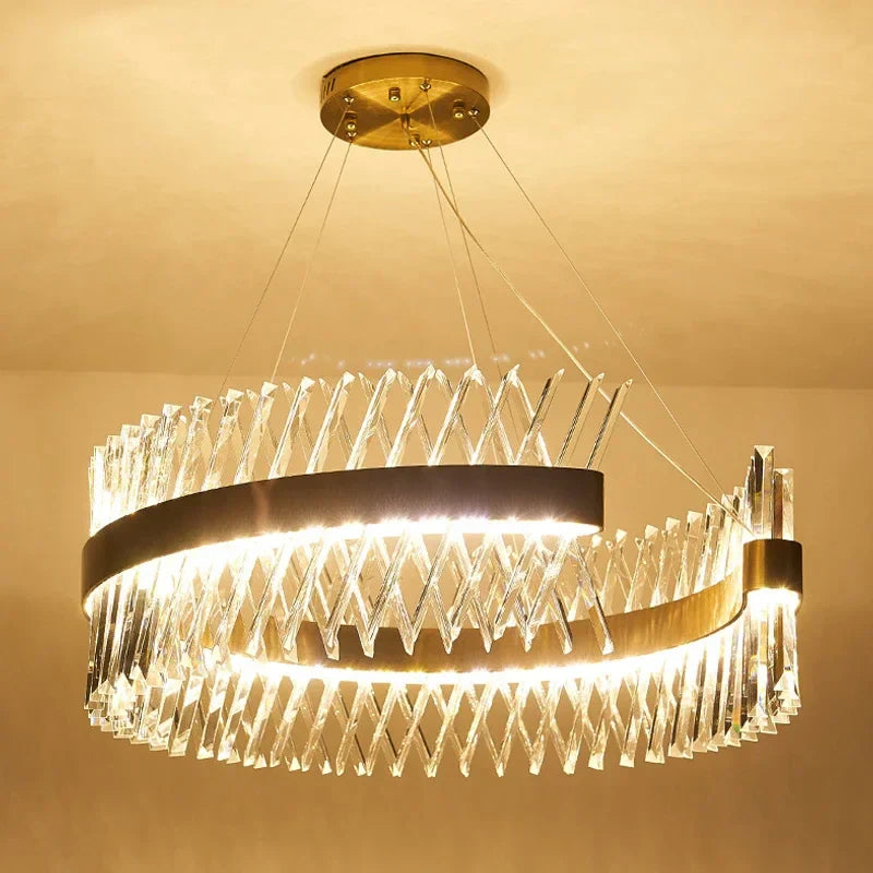 Modern Luxury Crystal LED Pendant Chandelier for Home Living Dining Room Lighting