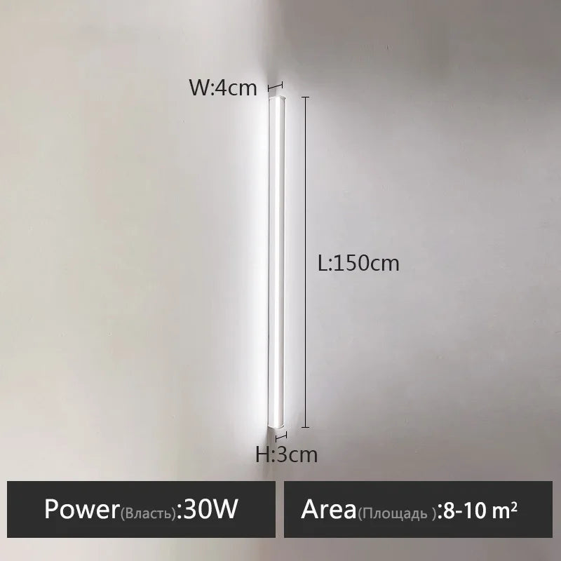 Bedroom Wall Lamp: Nordic Strip Light, Minimalist Design, Black Background, Decorative Luminaires