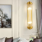 Crystal Wall Sconce Lamp for Living Room Bedside Decor Glass Gold Lighting