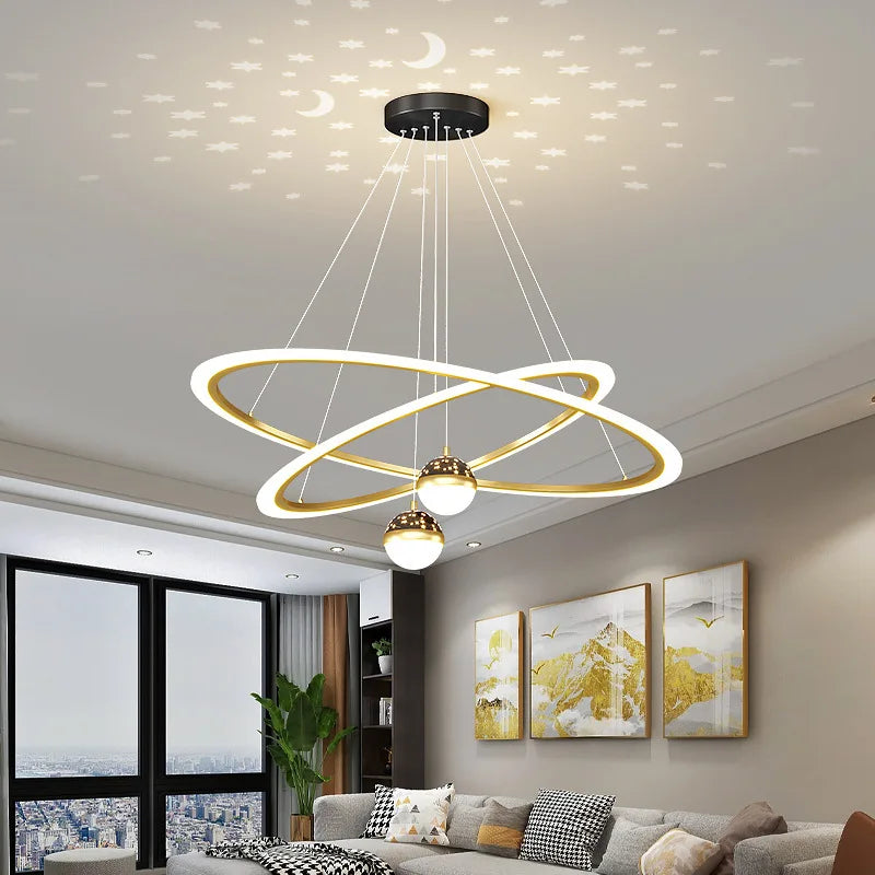 Modern Nordic Indoor LED Starry Sky Ceiling Chandelier