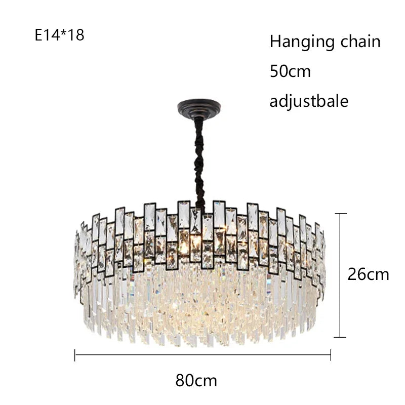 Modern Crystal Chandelier for High-End Living Room Decor Lighting